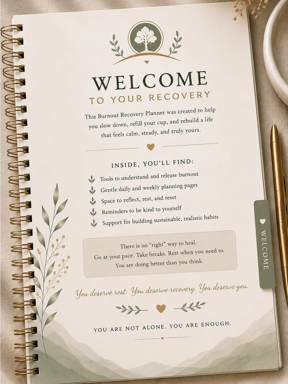 Burnout Recovery OS Wellness-Burnout-Overwhelmed Minds Reset Journal-Self Care